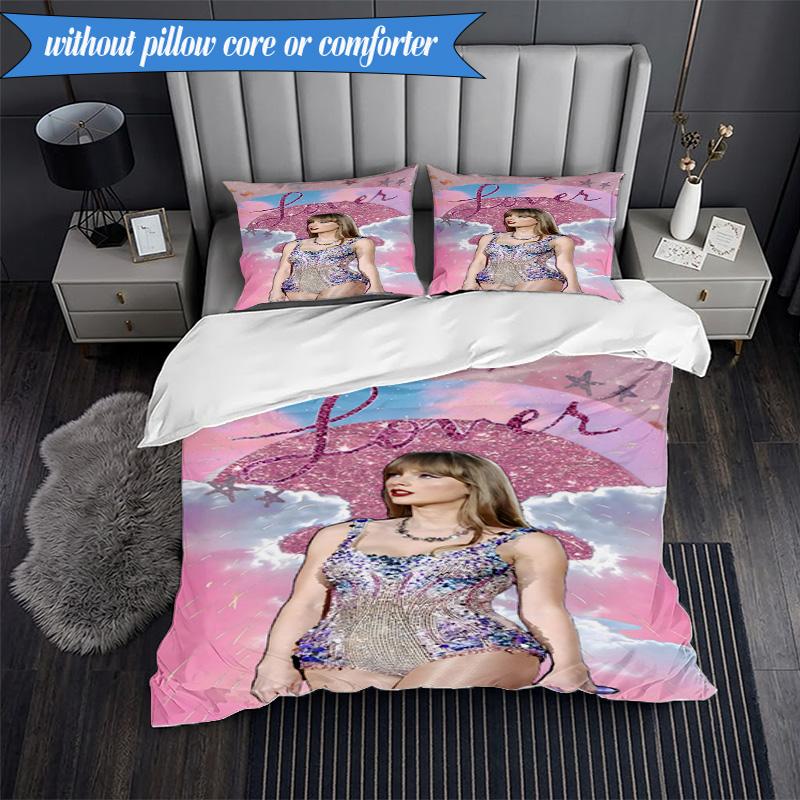 3PCS Taylor music Lover Artwork Bedding Set,Including 1pc Duvet Cover And 2pcs Pillowcases Perfect for Bedroom, Dormitory, Fan Christmas gift