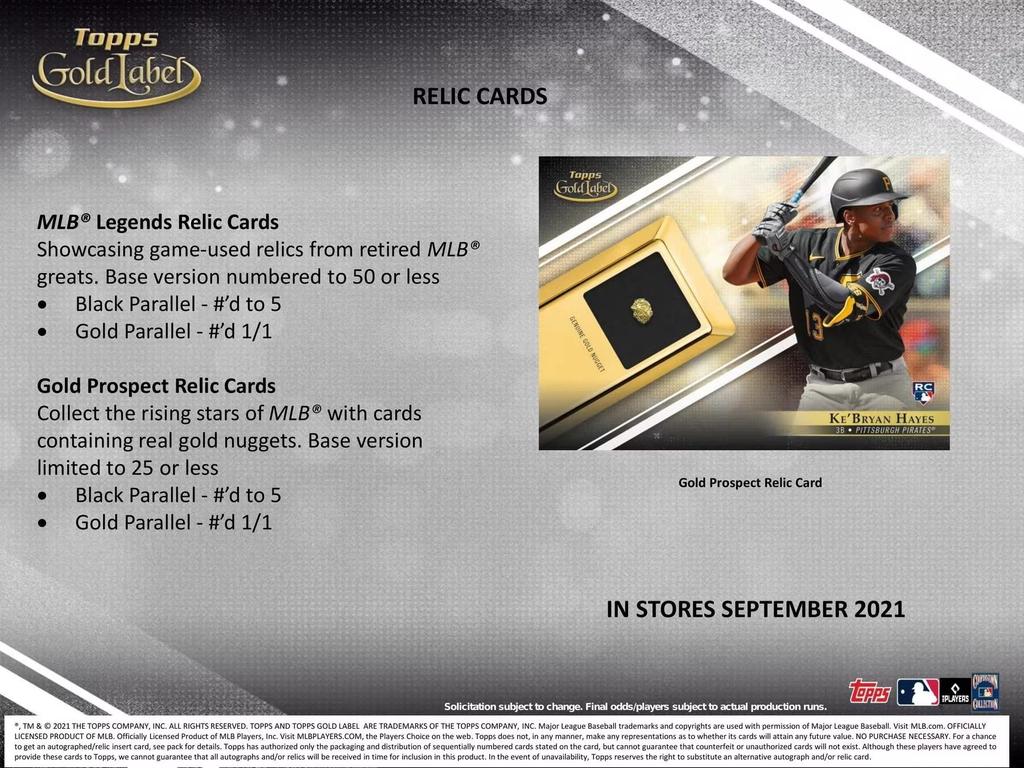 MLB 2021 Topps Gold Label Baseball Hobby Box Topps Gold Label Baseball Hobby Box