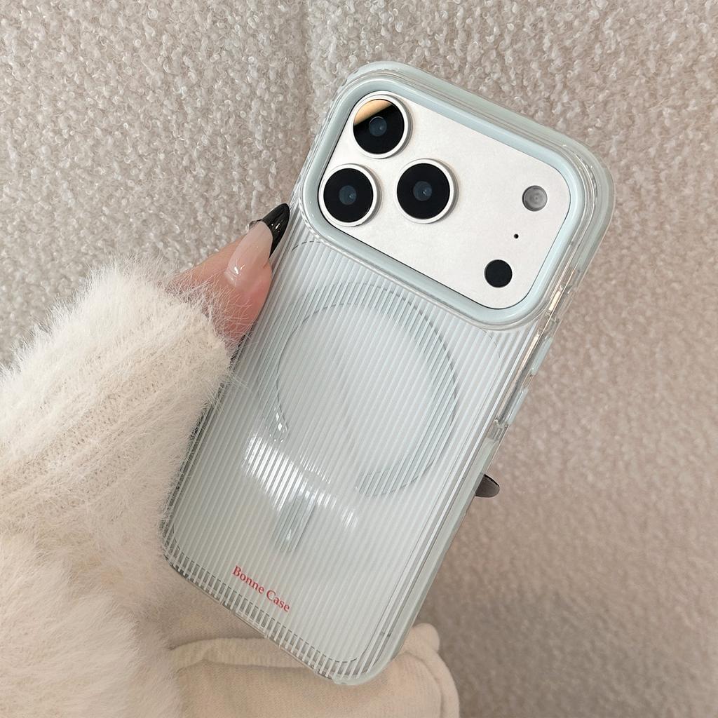 Сине-красные полосы подходят для чехла для мобильного телефона Apple 17promax 15 Корейский iPhone16 Магнитный держатель в форме сердца 14 Мягкий чехол