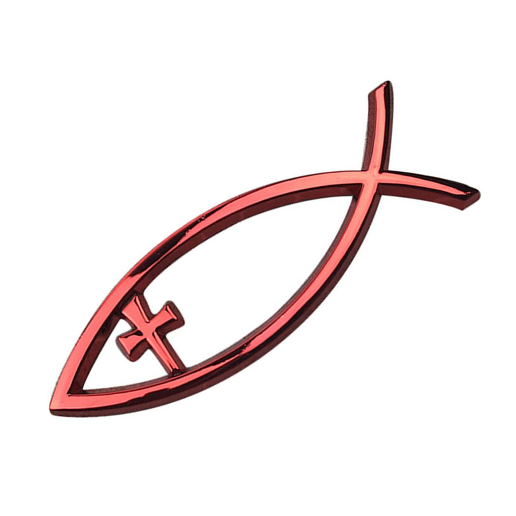 Jesus Ichthys Fish Car Stickers Self Adhesive Designs Religious Car Window Sticker for Windows Laptops & Luggage Durable