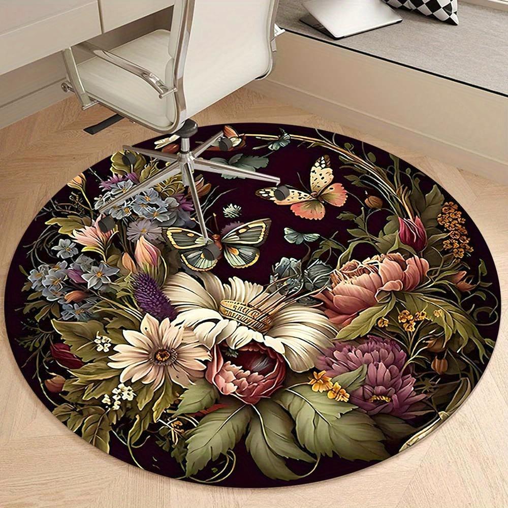 Plant Round Rug Suitable For Office Reception Office Chair Protection Carpet And Also Suitable For Gifts To Relatives And Friends