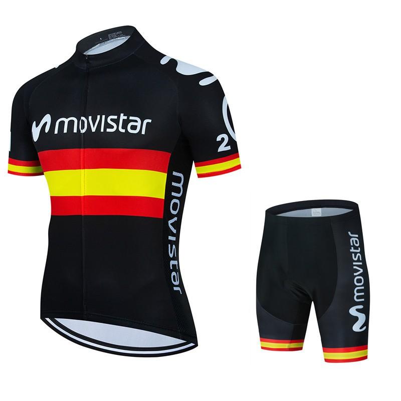 Mens Cycling Jersey Bib Shorts Set 2026 Movistar Team Breathable Riding Kit Road Bike