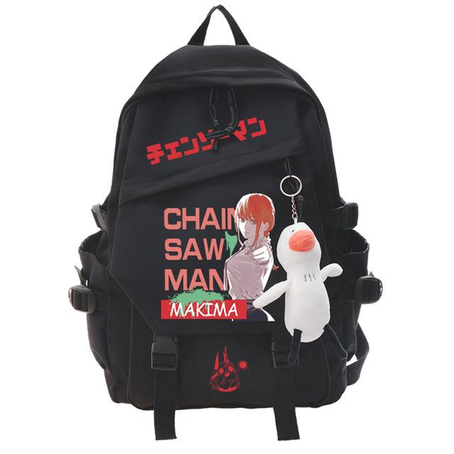 Student Schoolbag, Large-Capacity Business Computer Bag, Animation Cartoon, Chainsaw Man, Peripheral Backpack.