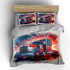 Watercolor Style American Heavy Truck Pattern Duvet Cover Set Digital Print Colorful Polyester Bedding with Zipper Closur gifts