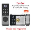 Двусторонний замок с отпечатком пальца Водонепроницаемый Tuya Wifi Bluetooth TTLock Приложение IC-карта Цифровой код Бесключевой Электронный Умный Дверной Замок