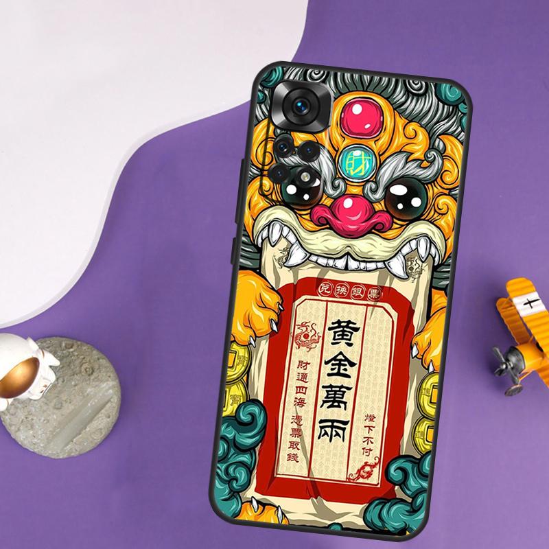 Чехол в китайском стиле с изображением Кота, Дракона, Кролика для Xiaomi Redmi Note 13 Pro 14 12 9 10 11 Pro 10S 11S 12S Redmi 14C 13C 10C 12C