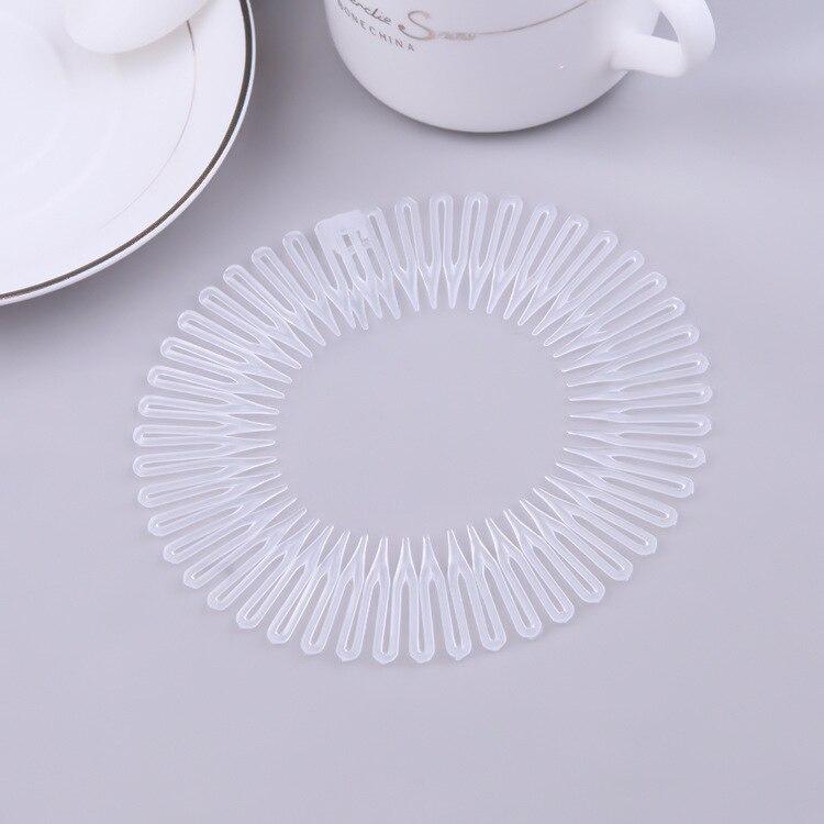 Plastic Full Circle Stretch Flexible Comb Teeth Headband Hair Hoop Band Clip Hairband for Face Washing Fixed Hair Accessories