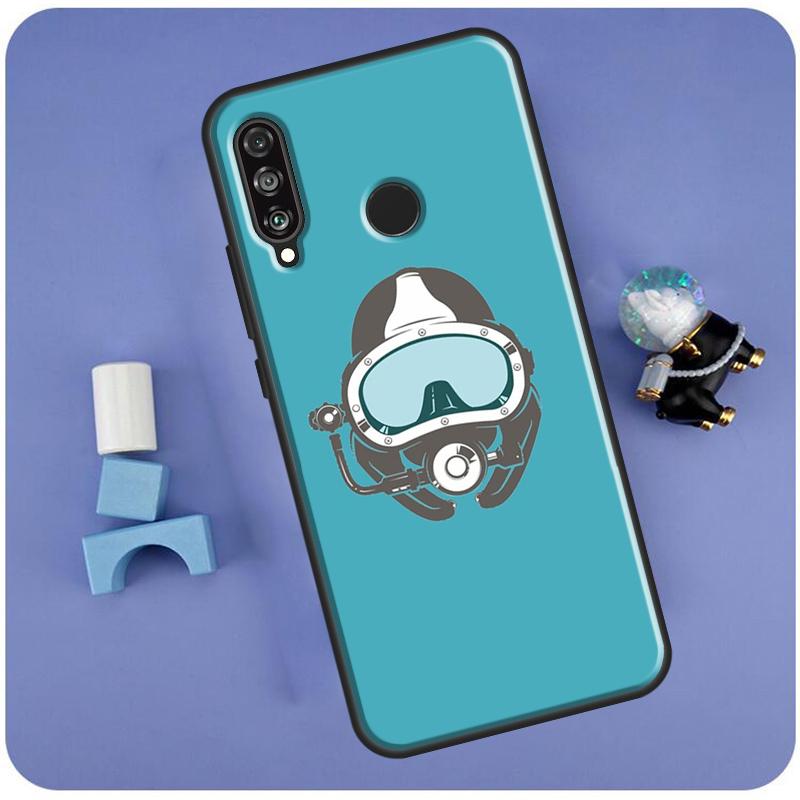 Scuba Diver Mask Diving For Huawei Nova 10 9 SE 3i 7i 8i 11i 12i Y60 Y61 Y70 Y72 Y73 Y90 Y91 P20 P30 P40 Lite Case