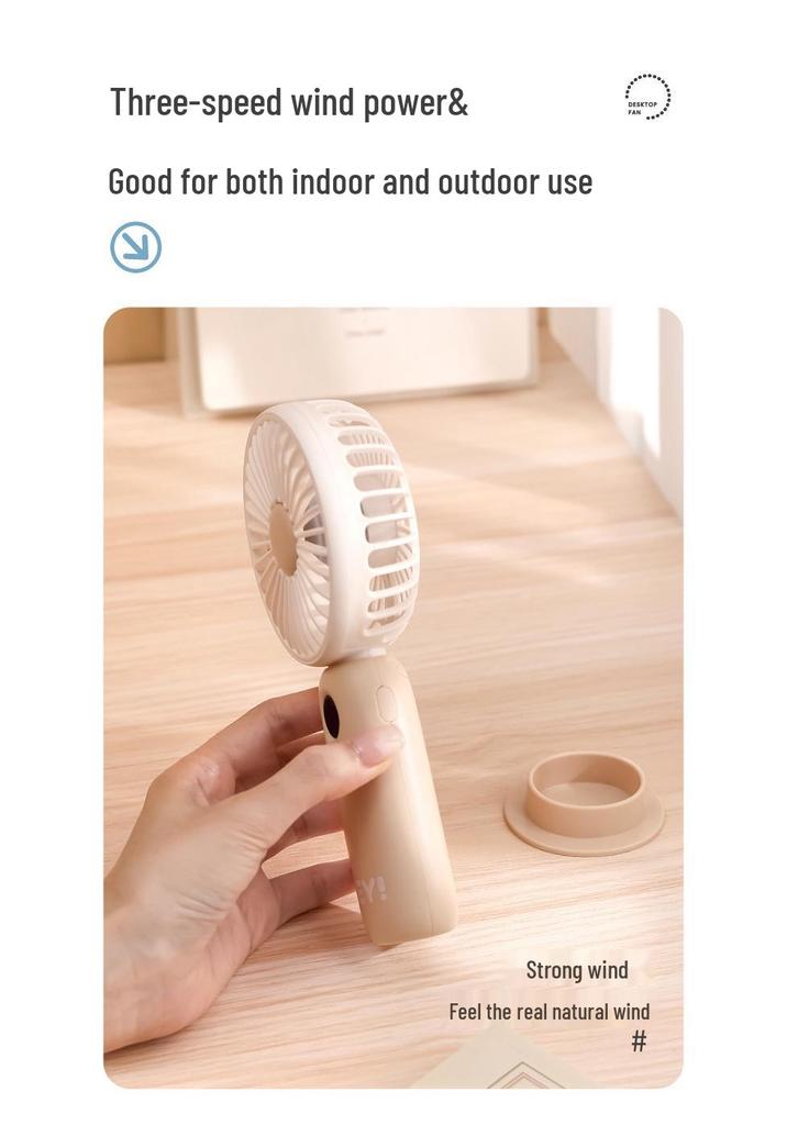 Smart USB Rechargeable Handheld Mini Fan with Digital Display