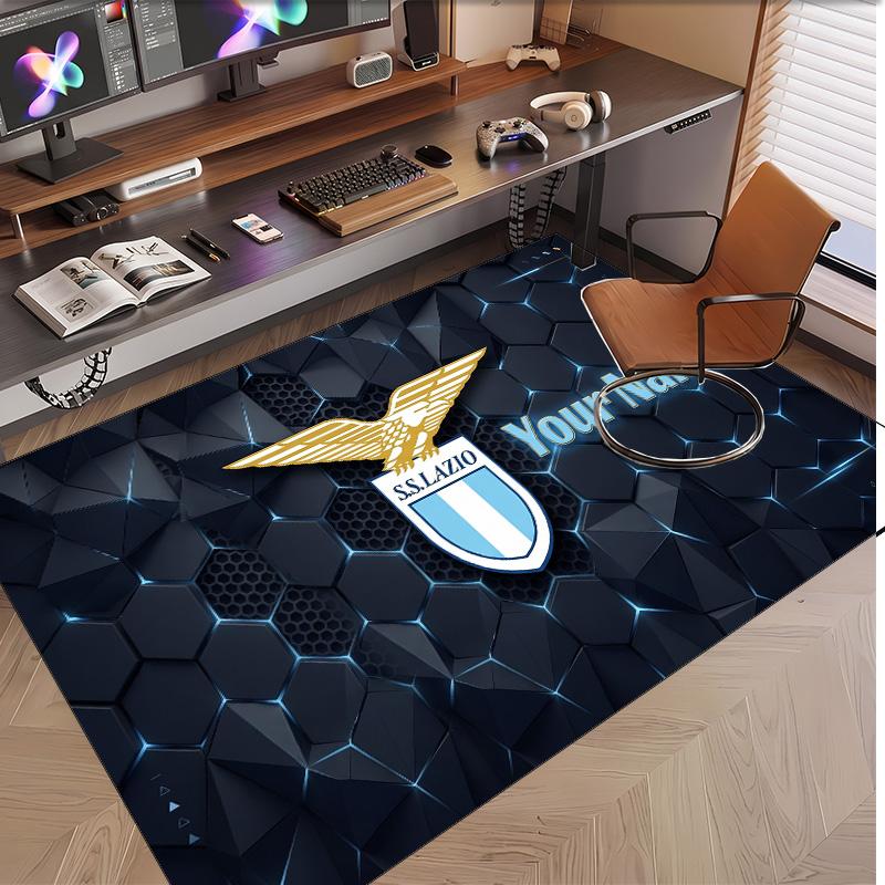 Personalized Crystal Velvet Carpet Lazio FC Pattern Non Slip Floor Rug