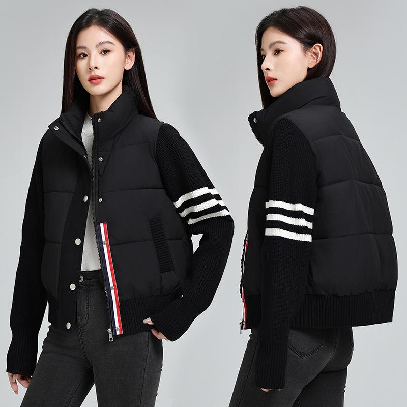 Хлопковая одежда женская короткая осенне-зимняя новая стойка воротник свободная вязка внахлест свободная повседневная куртка куртка хлопковая одежда