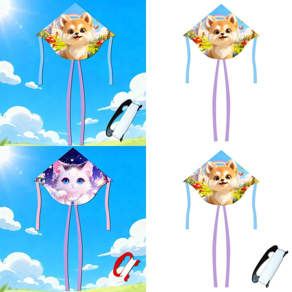 Animal Kite Dog 3d Polyester Triangle Flying Toy For Outdoor Recreation