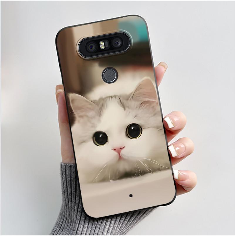 Милый Чехол Для LG Q8 Funda Модный Capa Coque Печатный Корпус Защитная Крышка Мягкий Силикон Мультяшный Черный Корпус