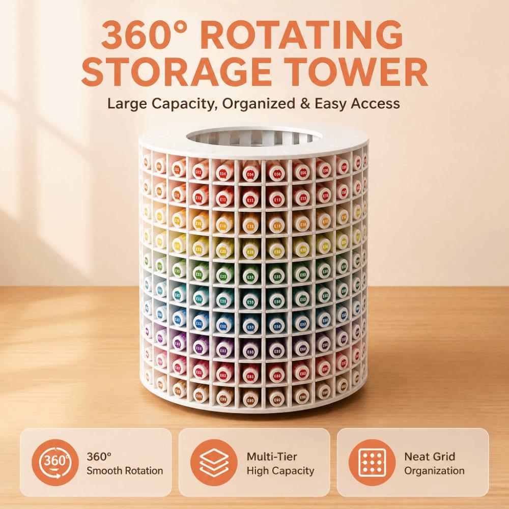 360° Rotating Storage Rack Bead Organizer Multi-Compartment Diamond Painting Jar Storage Rack Space-Saving Unit Upright
