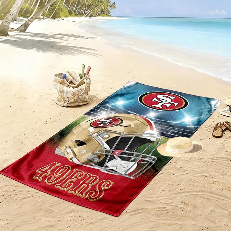 San Francisco 49ers Print Beach Towel, Large Soft Quick Dry Towel for Beach Camping Swimming