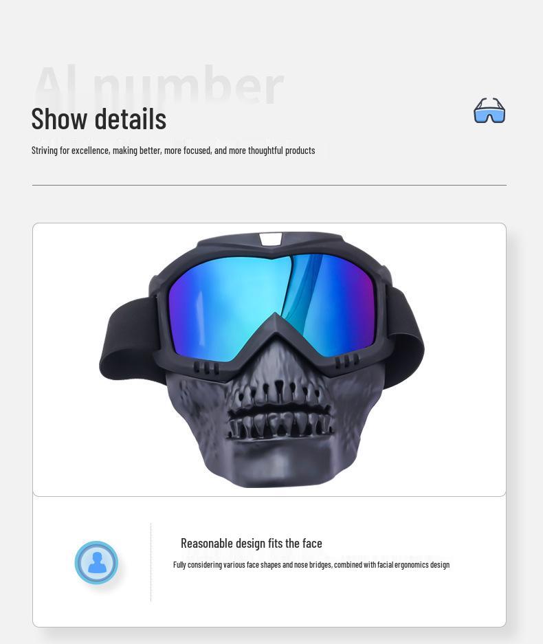 Tactical Skull Mask & Goggles: Windproof, Sandproof, Anti-Fog for Cycling, Motorcycle, Military, and Outdoor Sports