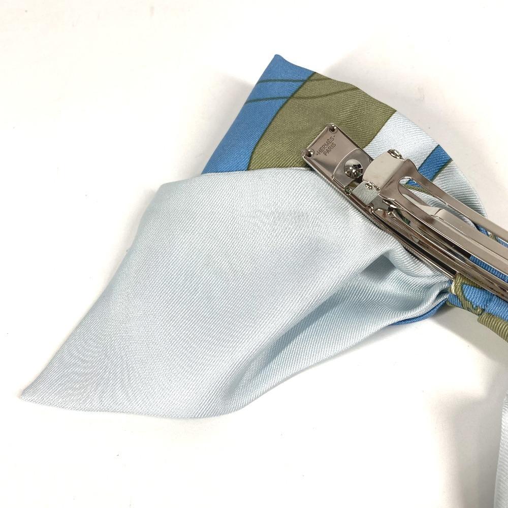 HERMES Bookplate Barrette "Grenelle" Ex-Libris Hair accessories ribbon Barrette