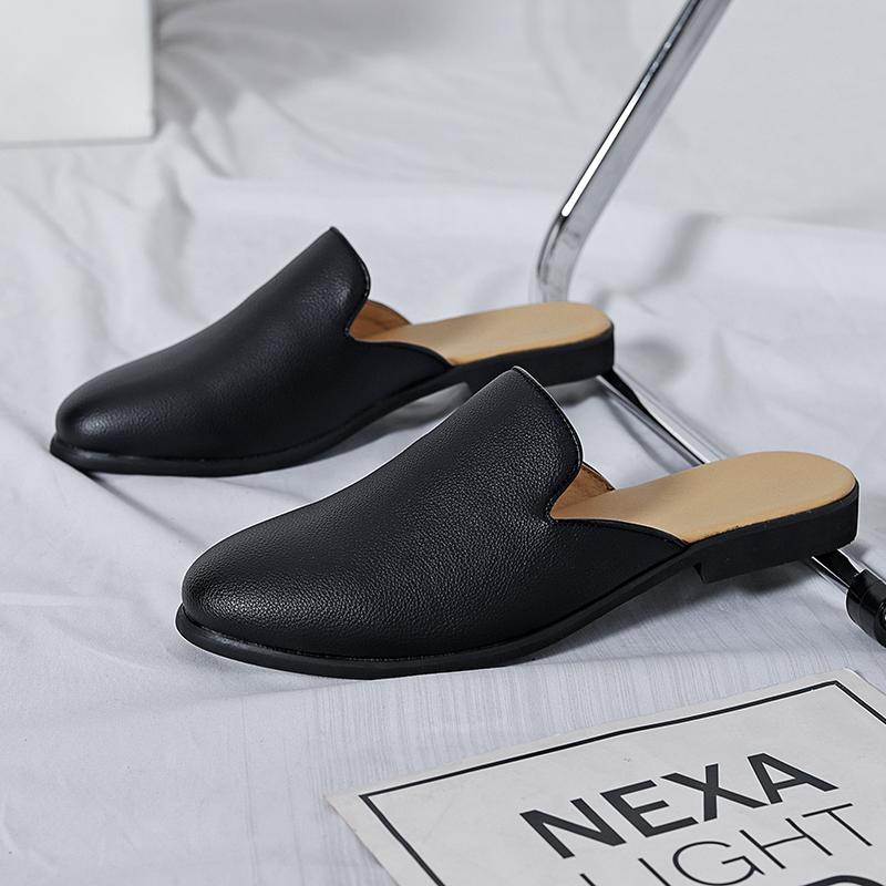 Новая Мода Мужские Полушлепанцы Лоферы Мужские Повседневные Белые Черные Лакированные Мюли Мокасины Дышащие Слипоны Обувь для Вождения