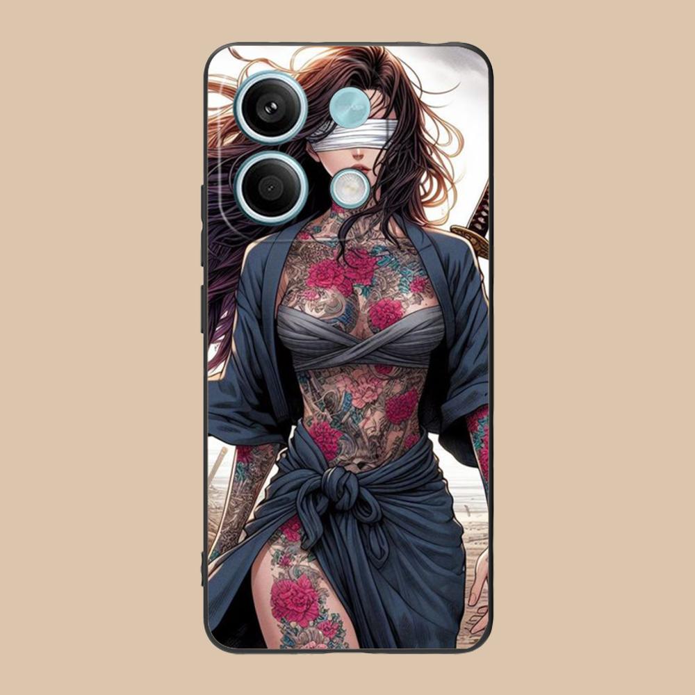 Fashion Tattoo Girl Mobile Phone Case for Xiaomi 15 14 13 12 Mi 11 T Ultra Lite Pro S X 5G Colorful Printing Cover Cover Pretty