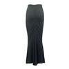 Fishtail Skirt High Waist Ruched Women Skirt Solid Color Design Slimming Effect Long Skirt Commuting Streetwear