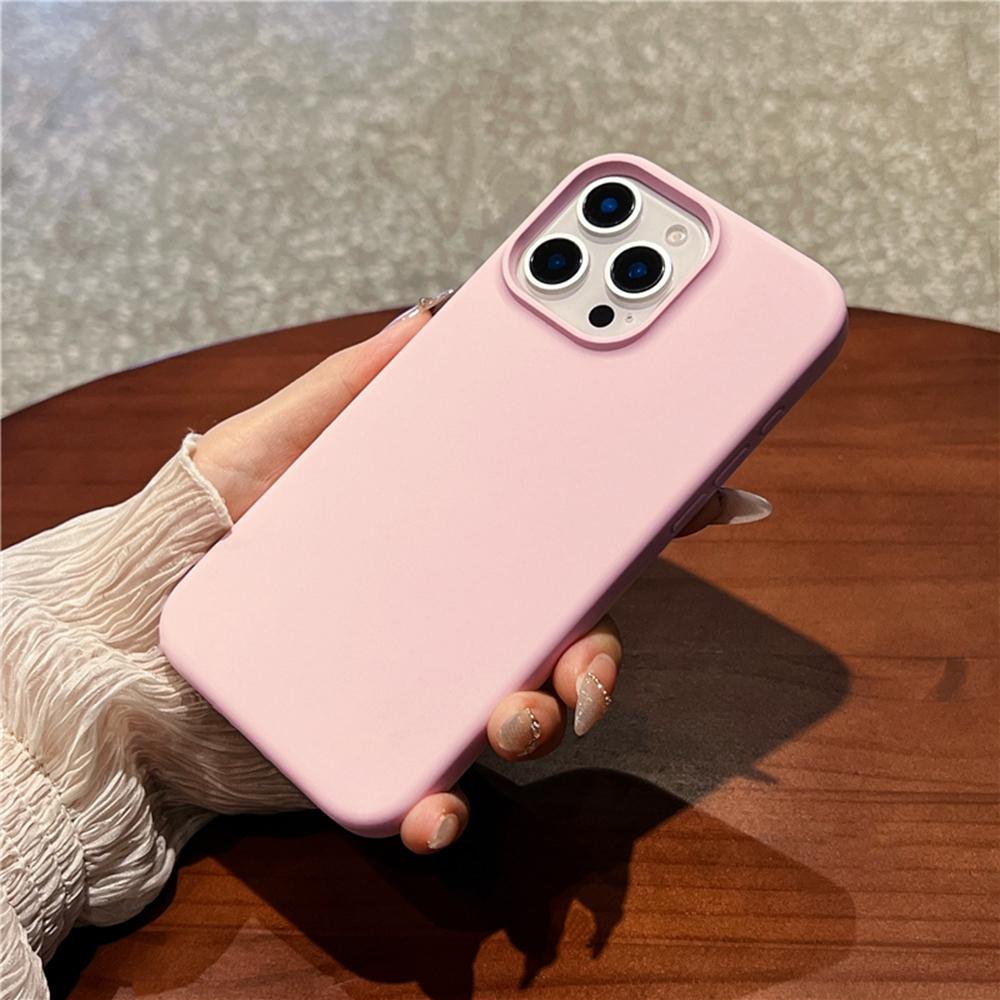 For iPhone 16 Pro Max Case Soft Microfiber Lining Liquid Silicone+PC Phone Cover