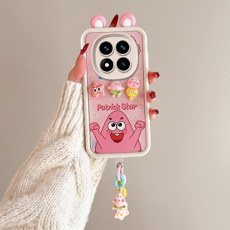 KEYSION Милый чехол с 3D-мультяшным рисунком для Redmi Note 14 Pro 5G 14 Pro+ с браслетом, силиконовый противоударный чехол для телефона Xiaomi POCO X7