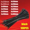Plastic Nylon Cable Tie 100 PCS Black 5X300 Cable Tie Fixing Ring 3X200 Cable Tie Zipper with 5X200 Self-locking Nylon Cable Tie
