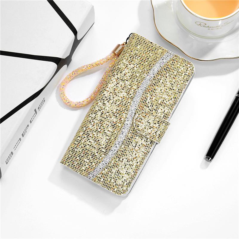 Чехол-книжка из блестящей кожи для iPhone 13 11 12 14 15 16 17 Pro XS Max Mini XR X 8 7 Plus SE 2020 2022 SE3 Air 16E 17E