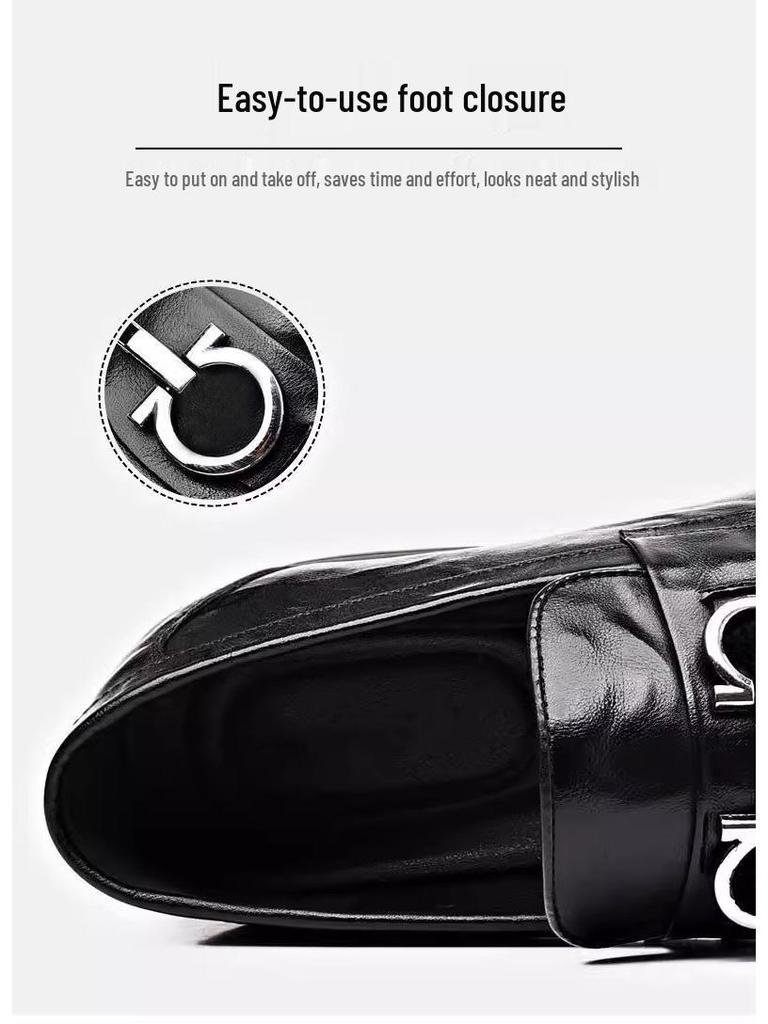 Мужские осенние деловые формальные кожаные лоферы - корейский стиль, дышащие, удобные, универсальные