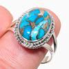 Натуральный камень голубая медная бирюза серебро 925 пробы подарочное кольцо р.10 P9o62