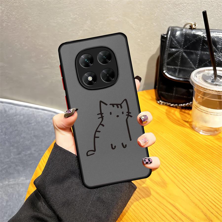Милый Мультяшный Чехол-Кошка для Xiaomi Redmi Note 14 11 12 13C 10 9S A4 14C 13 Pro Plus Funda Задняя Крышка Телефона