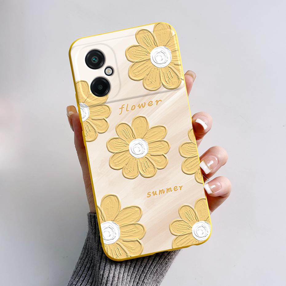 For Xiaomi Poco M5 M5S Phone Case Cute Panda Painted Full Protection Liquid Silicone Bumper For Poco M5 M 5 S Back Cover Shell