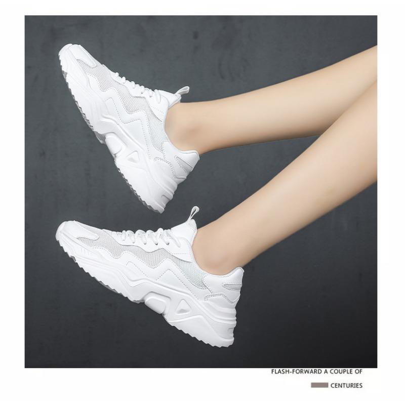 Женская обувь Кроссовки Беговые кроссовки Обувь для ходьбы Студенческие Корейские На высокой толстой подошве Прилив Удобные Универсальные