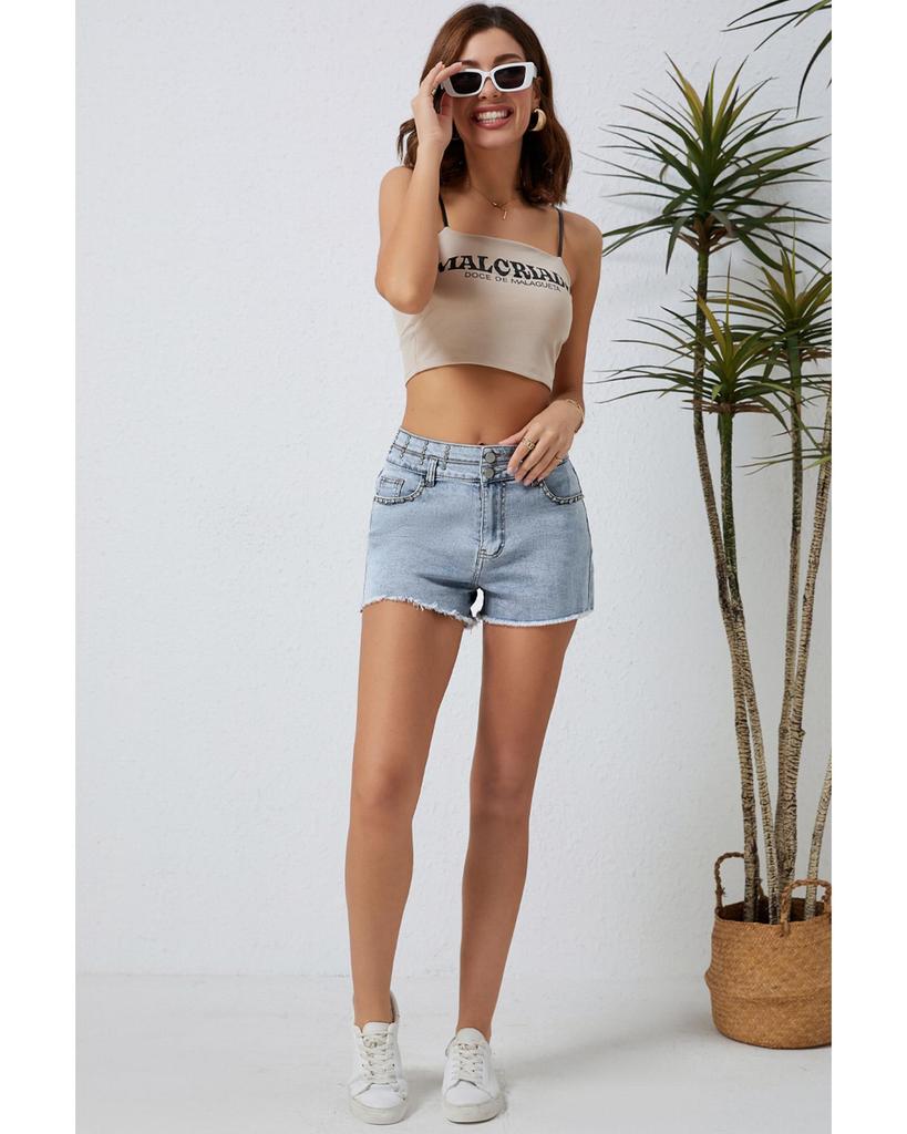 Azura Exchange Винтажные джинсовые шорты с эффектом потертости и бриллиантовыми заклепками