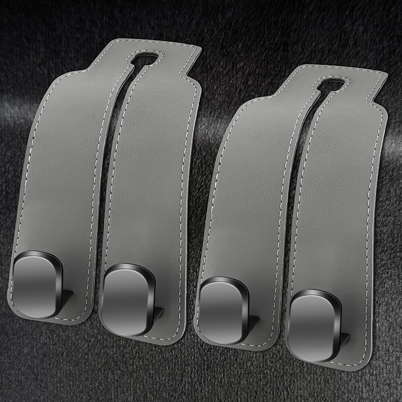 Amelity Car Seat Back Storage Hook, Car Hooks For Headrest, Car Headrest Hooks For Purses And Bags, Purse Hanger For Car (2 Pack, Black)