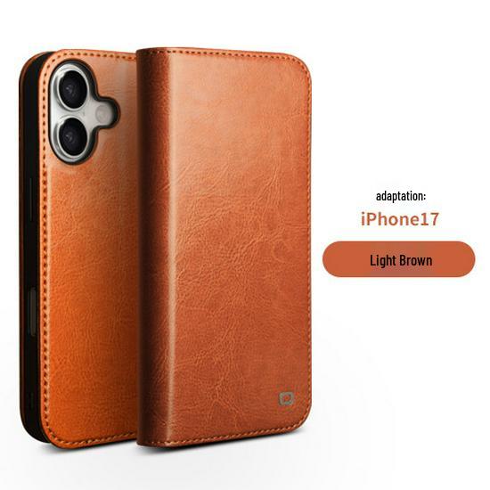 Кожаный чехол-книжка Chali для iPhone 17 Pro Max со подставкой и слотами для карт - Защитный чехол с полной защитой