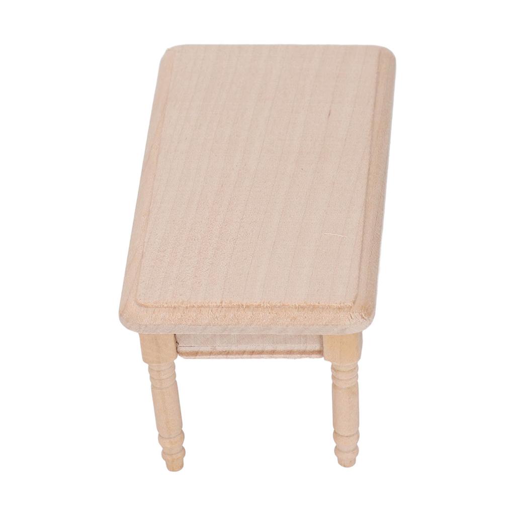 Кукольный обеденный стол 1:Простой элегантный дизайн в масштабе 1/12, прочный деревянный миниатюрный чайный столик на 1 персону:12