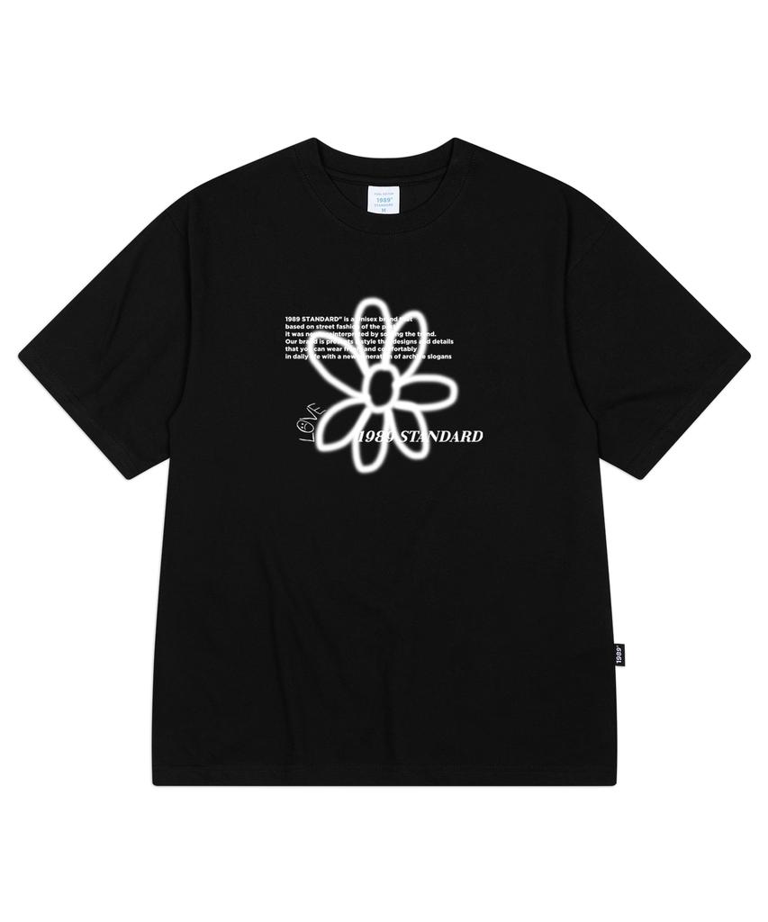 1989STANDARD Bw Flower Cool Cotton Oversized Short Sleeve (Sisstd-0034) S