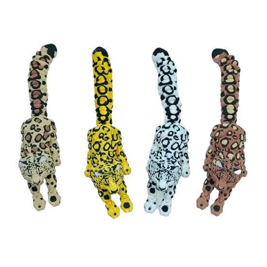 Фигурка леопарда, напечатанная на 3D-принтере, с подвижными суставами, фигурка леопарда, шарнирная модель животного, игрушка-непоседа, украшение для дома, офиса, книжной полки