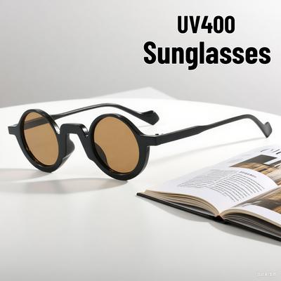 Мужские Женские Круглая Рамка UV400 Солнцезащитные Очки Ретро Модный Тренд На Открытом Воздухе Защита Глаз Нейтральный Цвет Очки