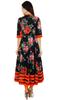 Bimba Women Printed Mandarin Collar Anarkali Kurti Indian Designer Ethnic
