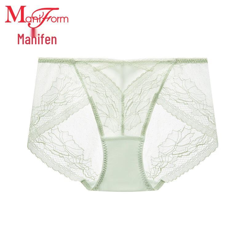 Maniform Women's Sexy Lace Breathable Mid-Low Waist Antibacterial Briefs