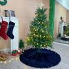 Yousheng Velvet Christmas Tree Skirt 48 Inch Ruffled Holiday Tree Skirt Rustic Xmas Tree Decoration Soft Festive Tree Apron for Cozy Celebrations