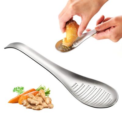 Терка для имбиря из нержавеющей стали, терка для имбиря, терка для чеснока, легко вычерпывать ложкой, ложка, ложка, хранить.