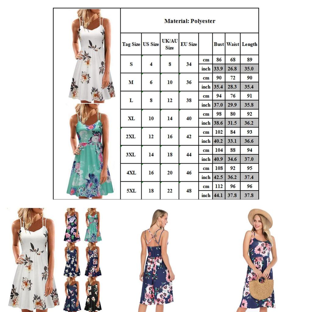 Элегантное женское летнее платье без рукавов с цветочным принтом для пляжа, идеально подходящее для праздничных случаев, размеры S-5xl