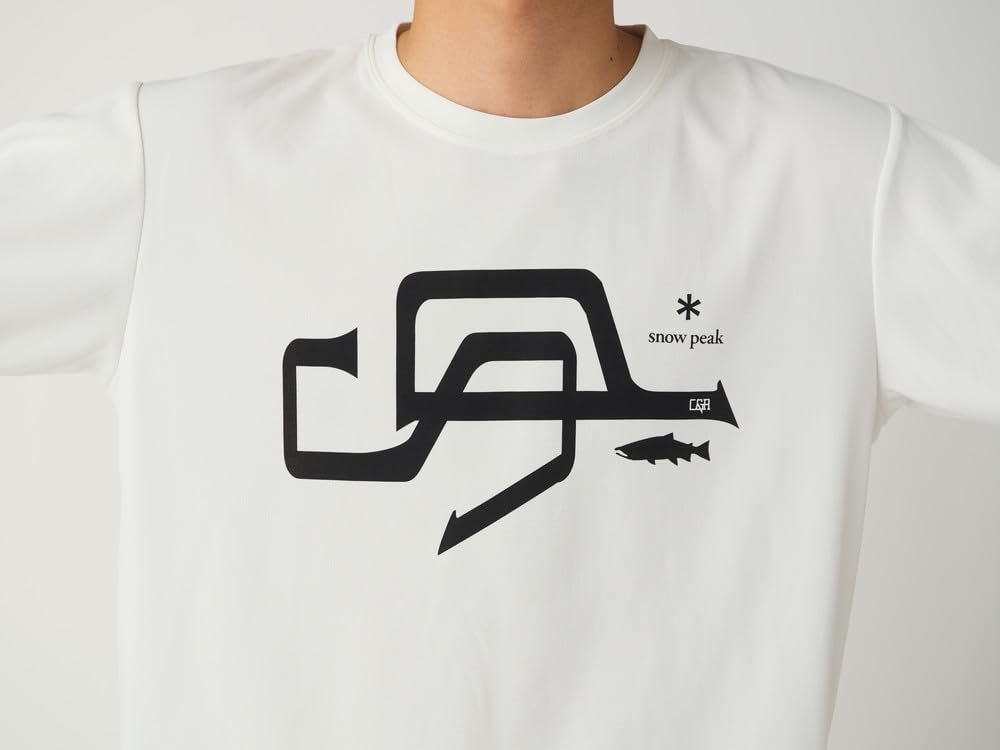 Snow Peak SP Logo Graphic Лонгслив и Футболка с длинным рукавом и размером M SPF-TS-25AU901, Шить, Футболка, Мужская Женская, Белый,