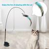 Pet Toys Upgraded Epoxy Suction Cup Steel Wire Long Rod Feather Cat Stick Self-Hi Cat Toys