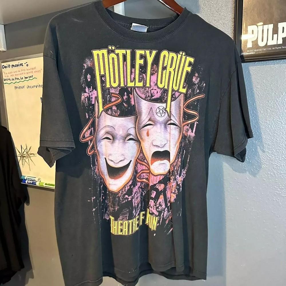 Футболка унисекс 90-х Motley Crue Theatre of Pain Базовый черный Классическая Винтаж S-5XL