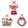 Door Christmas Festive Hanging Decor Accessories With Paper Flower Wreaths