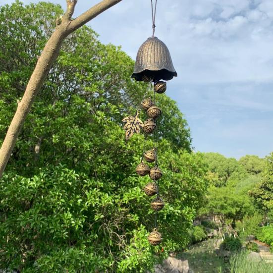 Halloween Witch Bell Wind Chime Hanging Metal Bell Farmhouse Rustic Vintage Outdoor Garden Patio Hanging Wind Bell Decoration Ornament